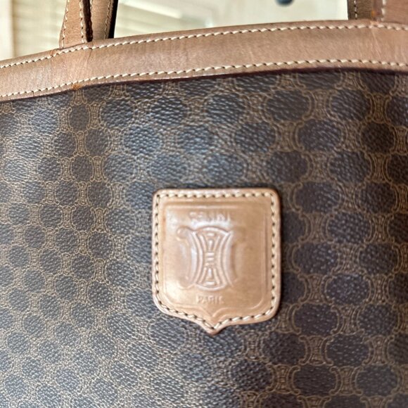 Authentic Celine Paris  Flat Tote Brown Macadam Coated Canvas, EUC - Picture 4 of 13